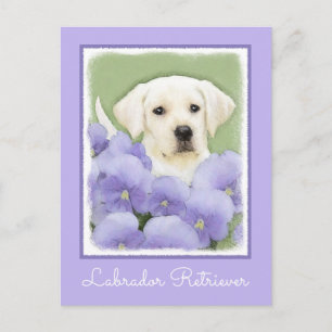 Labrador Retriever Puppy Painting Original Dog Art Postcard