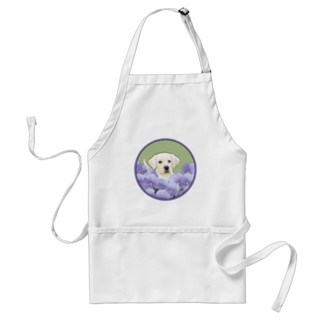 Labrador Retriever Puppy Painting Original Dog Art Standard Apron (Front)