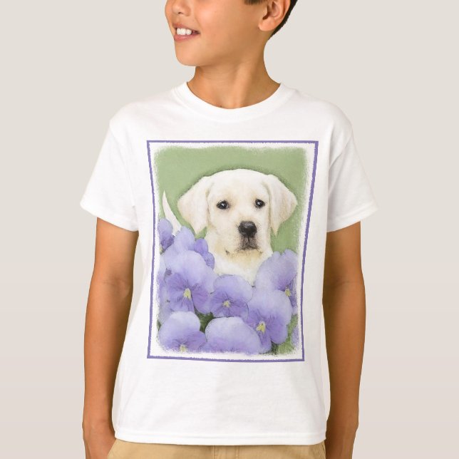 Labrador Retriever Puppy Painting Original Dog Art T-Shirt (Front)