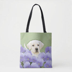 Labrador Retriever Puppy Painting Original Dog Art Tote Bag