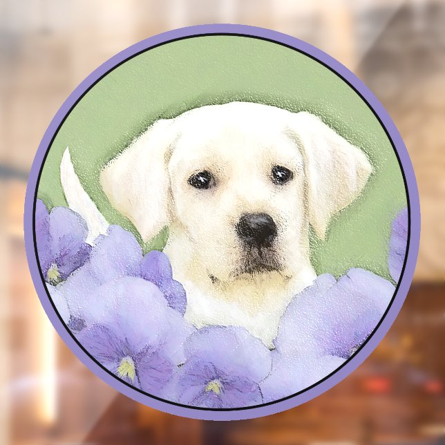 Labrador Retriever Puppy Painting Original Dog Art Window Cling (Sheet 2)