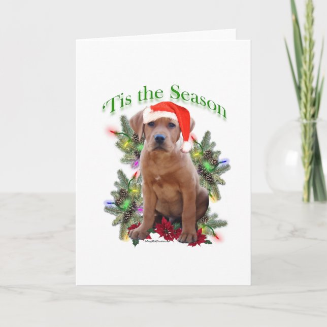 Labrador Retriever Puppy 'Tis the Season  Holiday Card (Front)