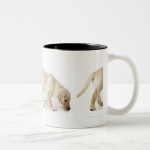 Labrador Retriever Puppy Walking Two-Tone Coffee Mug