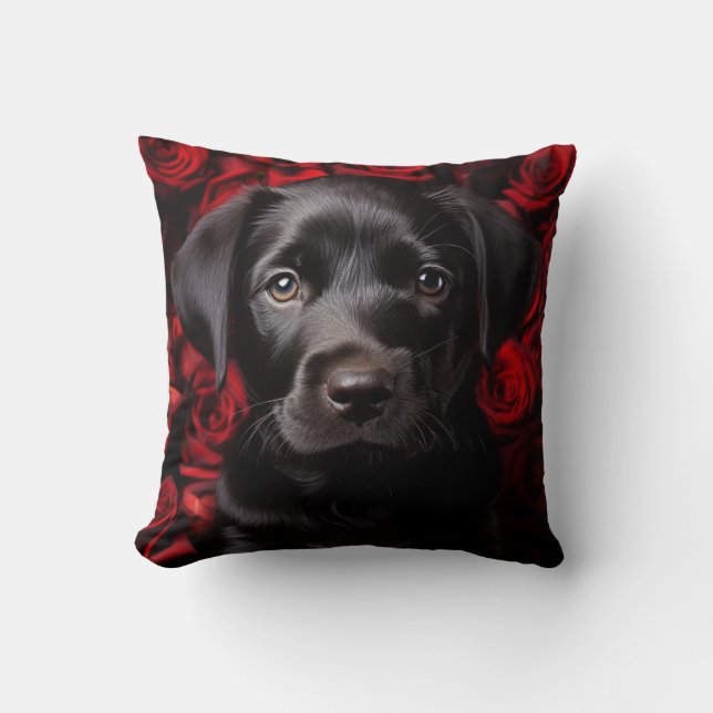  Labrador retriever puppy with roses Cushion (Front)