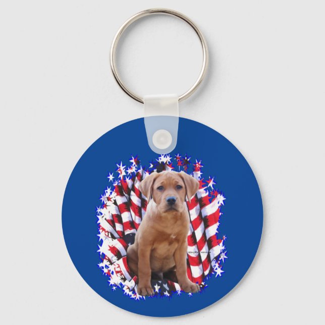 Labrador Retriever (red) Patriot Key Ring (Front)
