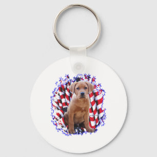Labrador Retriever (red) Patriot Key Ring