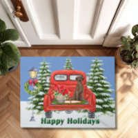 Labrador Retriever Red Vintage Truck Family Name