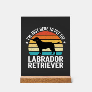 Labrador Retriever Retro Dog Petting Acrylic Sign