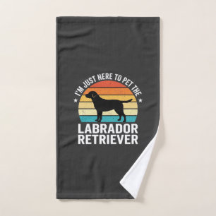Labrador Retriever Retro Dog Petting Hand Towel