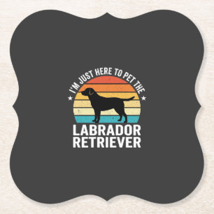 Labrador Retriever Retro Dog Petting Paper Coaster