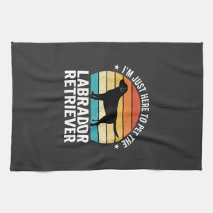 Labrador Retriever Retro Dog Petting Tea Towel