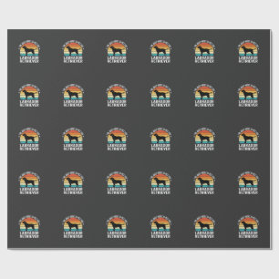 Labrador Retriever Retro Dog Petting Wrapping Paper