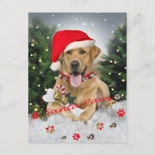 Labrador Retriever Santa Gifts Holiday Postcard