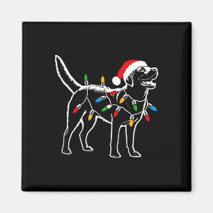 Labrador Retriever Santa Hat Christmas Lights Xmas Magnet