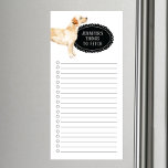 Labrador Retriever Shopping List  Magnetic Notepad<br><div class="desc">Adorable things to fetch Labrador Retriever dog with a black chalkboard frame personalised with your name.</div>