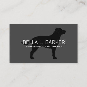 Labrador Retriever Silhouette Black Lab on Grey Business Card