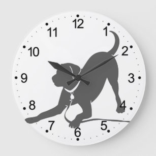 Labrador retriever silhouette large clock