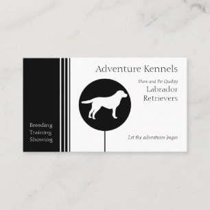 Labrador Retriever Silhouette Modern Black White Business Card