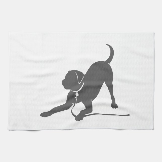 Labrador retriever silhouette tea towel (Horizontal)