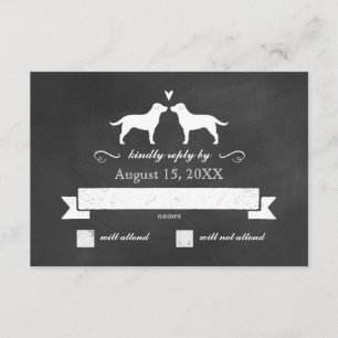 Labrador Retriever Silhouettes Wedding RSVP Reply Card