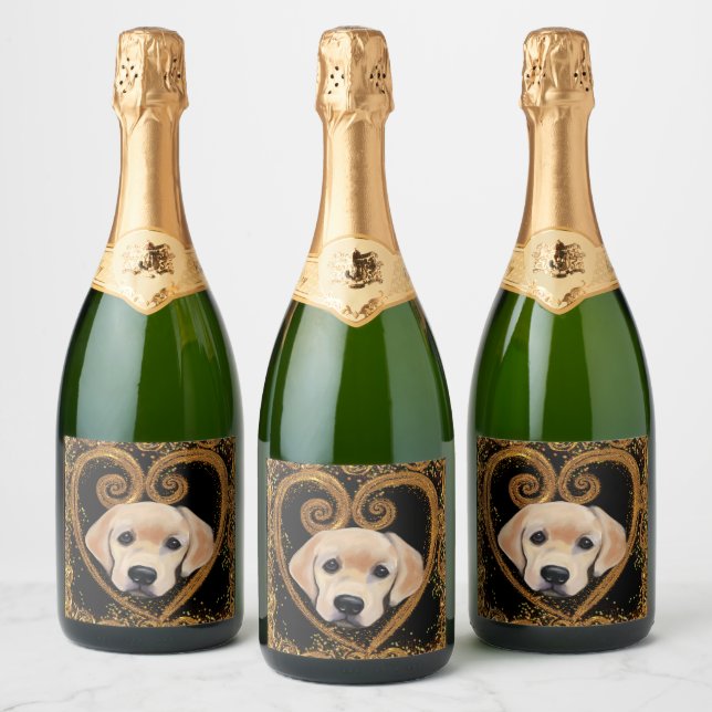 Labrador Retriever  Sparkling Wine Label (Bottles)