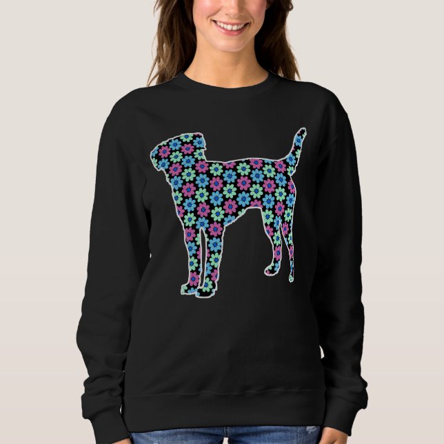 Labrador Retriever Spring Floral Pattern Fitted Sweatshirt (Front)