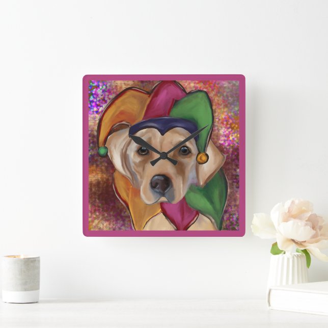 LABRADOR RETRIEVER            SQUARE WALL CLOCK (Home)