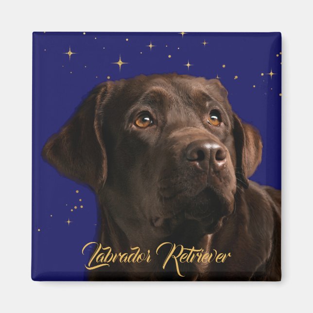 Labrador Retriever Starry Sky Magnet (Front)