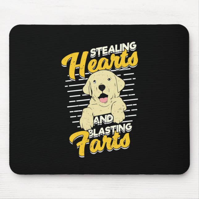 Labrador Retriever Stealing Hearts Mouse Mat (Front)
