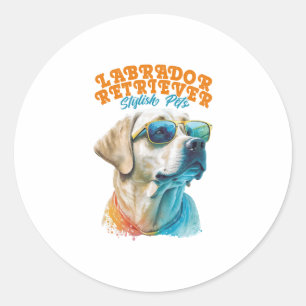 Labrador Retriever Stylish Pets Classic Round Sticker