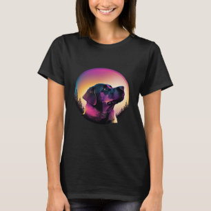 Labrador Retriever Synthwave 80s Retrowave Aesthet T-Shirt