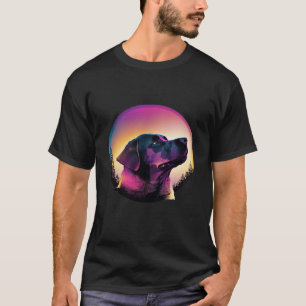 Labrador Retriever Synthwave 80s Retrowave Aesthet T-Shirt