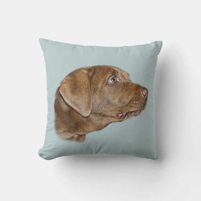 Labrador Retriever Throw Pillow, Customisable Cushion (Front)