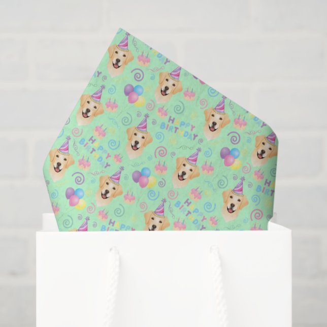 Labrador Retriever Tissue Paper in Green (Gift Bag)