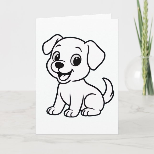 Labrador Retriever To Color  Card (Front)