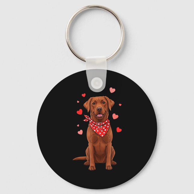 Labrador Retriever Valentine Dog Lover Heart  Key Ring (Front)