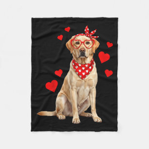 Labrador Retriever Valentines Day Dog Lover Heart  Fleece Blanket