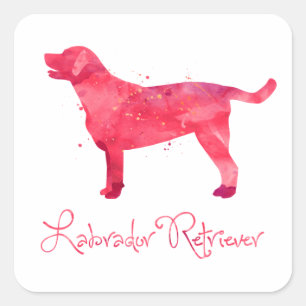 Labrador Retriever Watercolor Design Square Sticker