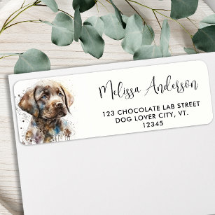 Labrador Retriever Watercolor Dog Return Address