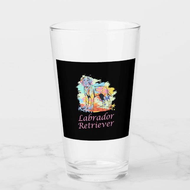Labrador Retriever Watercolor Glass (Front)