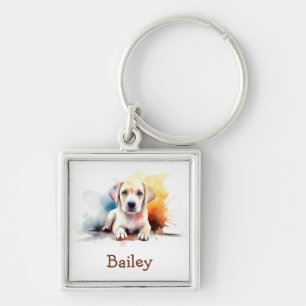 Labrador Retriever Watercolor Keychain