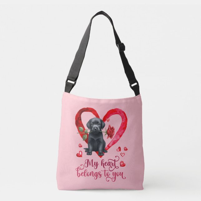 Labrador Retriever Watercolor V-Day Crossbody bag (Front)