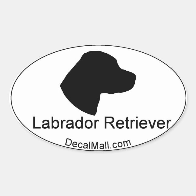 Labrador Retriever Window Decal Oval Sticker (Front)