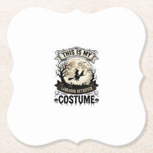 Labrador Retriever Witch Halloween Costume Shirt_1 Paper Coaster