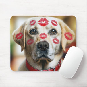 Labrador Retriever With Lipstick Kisses Mouse Mat