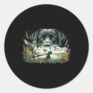 Labrador Retriever With Mallard Ducks Hunting Duck Classic Round Sticker