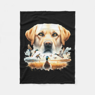 Labrador Retriever With Mallard Ducks Hunting Duck Fleece Blanket