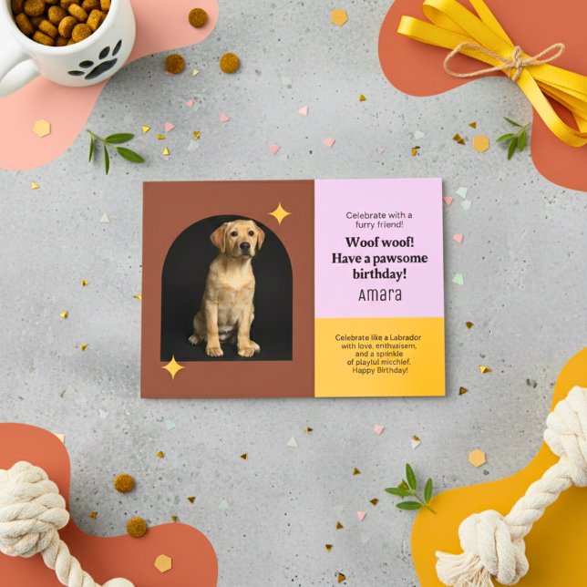 Labrador Retriever Woof Woof Birthday Greeting  Card (Labrador Retriever Woof Woof Birthday Greeting Card)