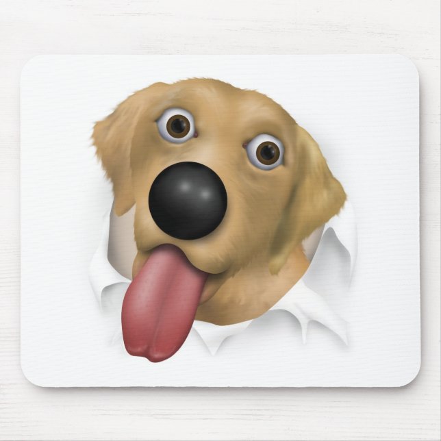 Labrador Retriever (Yellow) Busting Out Mouse Mat (Front)