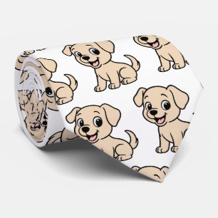 Labrador Retriever Yellow Cartoon Sitting Tie